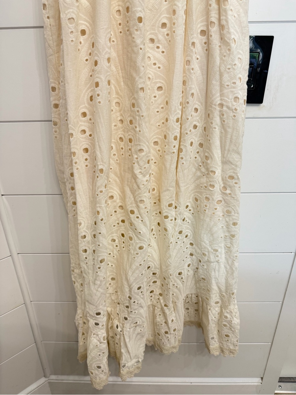 Jasmine Ivory Eyelet Embroidered Cotton Boho Midi Dress L/XL 8071 - Picture 10 of 11